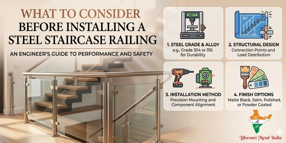 what to consider before installing a steel staircase railing